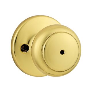 Kwikset Cove Polished Brass Round Turn Lock Residential Privacy Door Knob