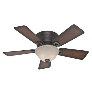 Hunter Conroy 42 in Onyx Bengal Bronze Flush Mount Ceiling Fan with Light Kit