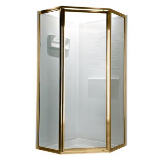 American Standard 27 1/2 in W x 67 1/2 in H Polished Brass Framed Neo Angle Shower Door
