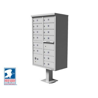 Florence 30 1/2 in x 62 in Metal White Lockable Cluster Mailbox