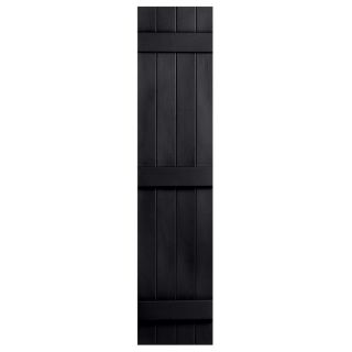 Severe Weather 2 Pack Black Board and Batten Vinyl Exterior Shutters (Common 63 in x 14 in; Actual 63 in x 14.31 in)