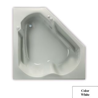 Laurel Mountain Trade Dual Corner 59.625 in L x 59.625 in W x 20 in H 2 Person White Acrylic Corner Drop In Whirlpool Tub and Air Bath