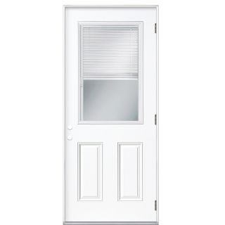 ReliaBilt 32 x 80 x 1 3/4 Mini Blind 1/2 View 2 Panel Left Hand Out Swing Steel Door