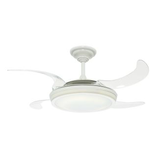 Hunter Fanaway Retractable Blade 48 in White Downrod Mount Ceiling Fan with Light Kit and Remote