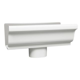 Amerimax 5.02 in White Metal 5 in K White Aluminum End with Drop