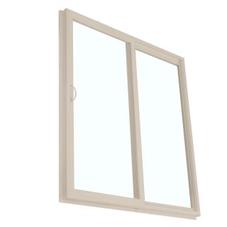 BetterBilt 390 Series 71.5 in Clear Glass Vinyl Sliding Patio Door with Screen
