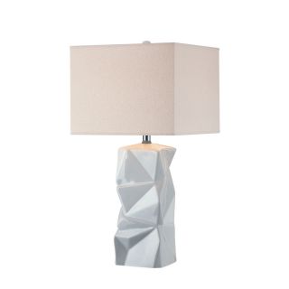 Lite Source 26.25 in White Indoor Table Lamp with Fabric Shade