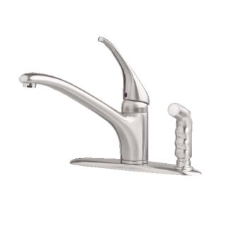 American Standard Connoisseur Satin Nickel Low Arc Kitchen Faucet with Side Spray