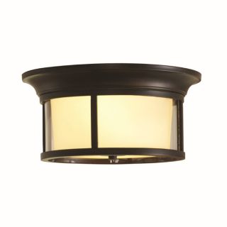 allen + roth Harpwell 8.66 in W Oil Rubbed Bronze Ceiling Flush Mount