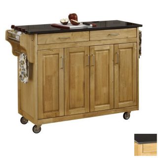 Home Styles 48.75 in L x 17.75 in W x 34.75 in H Natural Kitchen Island with Casters