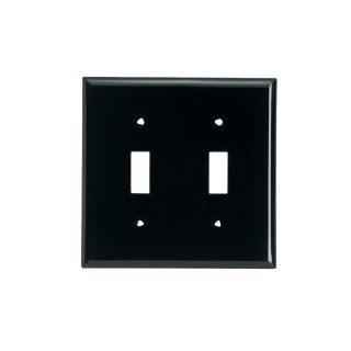Cooper Wiring Devices 2 Gang Black Standard Toggle Nylon Wall Plate
