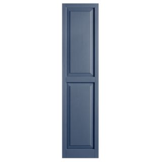Alpha 2 Pack Blue Raised Panel Vinyl Exterior Shutters (Common 59 in x 15 in; Actual 58.44 in x 14.75 in)