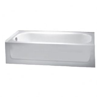 American Standard New Salem 60 in L x 30 in W x 14.25 in H White Enameled Steel Rectangular Skirted Bathtub with Left Hand Drain