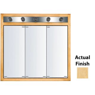 KraftMaid Traditional 35 3/4 in x 33 3/4 in Natural Lighted Maple Surface Mount and Recessed Medicine Cabinet