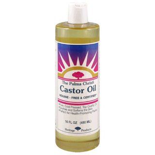 Heritage Products Castor Oil, The Palma Christi, 16 Fluid Ounces (480 ml) (Pack of 4) Health & Personal Care