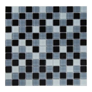 EPOCH Architectural Surfaces 5 Pack Contempo Blacks Glass Mosaic Square Wall Tile (Common 12 in x 12 in; Actual 11.62 in x 11.62 in)