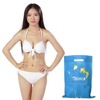 Zicac Sexy Ladies Women Push Up Padded Bikini Trikini Swimwear Swimsuit 2 PCS S M L 4 Colors (White, S) Clothing