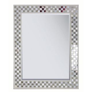 Style Selections 22 in x 28 in Cream Rectangular Framed Wall Mirror