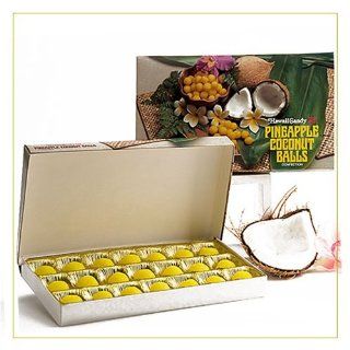 Hawaii Candy Pineapple Coconut Balls, 8 Ounce Gift Boxes (Pack of 3)  Gourmet Candy Gifts  Grocery & Gourmet Food