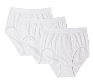 Bali Women's Bali Cottony Seamless Brief Panties   3 Pack, White, 6/7 Briefs Underwear