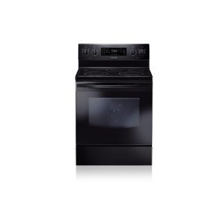 Samsung 30 in Smooth Surface Freestanding 5 Element 5.9 cu ft Self Cleaning with Steam Convection Electric Range (Black)