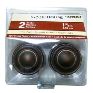 Style Selections 2 Pack 1 3/4 in Aged Bronze Round Cabinet Knobs