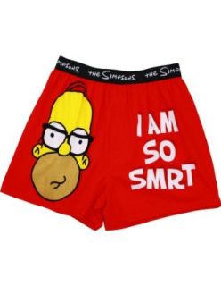 The Simpsons Homer I Am So SMRT Men's Boxer Shorts, Red, Small Clothing