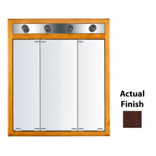 KraftMaid Formal 29 3/4 in x 33 3/4 in Kaffe Lighted Cherry Surface Mount and Recessed Medicine Cabinet