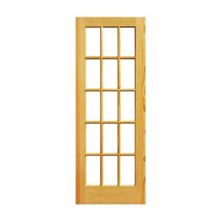 ReliaBilt 36 in x 80 in 15 Lite French Pine Solid Core Non Bored Interior Slab Door