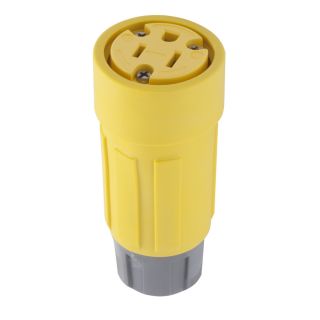Hubbell 15 Amp 125 Volt Hi Visibility Yellow 3 Wire Grounding Connector