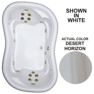 Watertech Whirlpool Baths Designer 78 in L x 52 in W x 25.375 in H 2 Person Desert Horizon Hourglass in Rectangle Whirlpool Tub