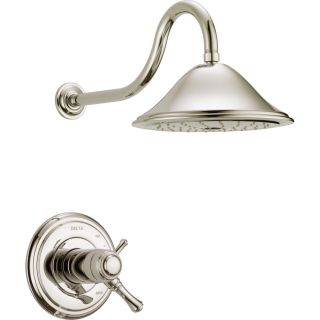 Delta Cassidy Polished Nickel 1 Handle Shower Faucet Trim Kit with Rain Showerhead