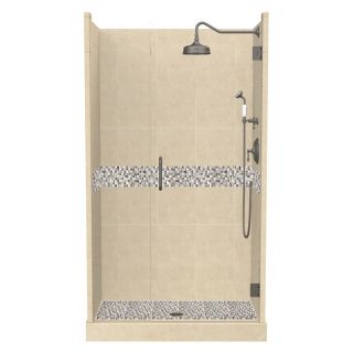 American Bath Factory Java 86 in H x 32 in W x 48 in L Medium with Accent Fiberglass and Plastic Wall Alcove Shower Kit