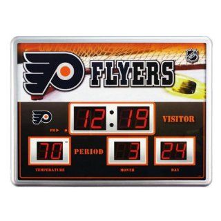 19" NHL Philadelphia Flyers Scoreboard Wall Clock with Date & Temperarture  