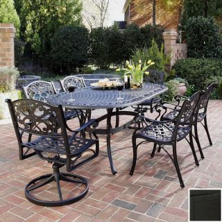 Home Styles 7 Piece Biscayne Mesh Seat Aluminum Patio Dining Set