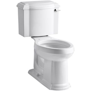 KOHLER Devonshire White 1.28 GPF (4.85 LPF) 12 in Rough In WaterSense Elongated 2 Piece Comfort Height Toilet