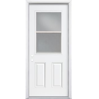 ReliaBilt Half Lite Prehung Inswing Steel Entry Door Prehung (Common 80 in; Actual 82.75 in x 36 in)