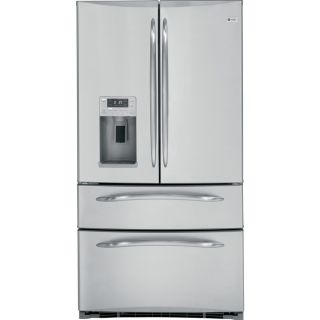 GE Profile 20.7 cu ft French Door Counter Depth Refrigerator with Single Ice Maker (Stainless Steel)