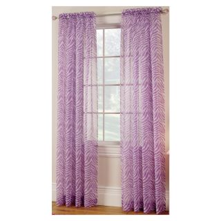 Style Selections Velia 84 in L Kids Purple Rod Pocket Window Sheer Curtain