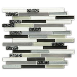 Instant Mosaic 2013 Grey Mixed Material (Glass and Metal) Mosaic Indoor/Outdoor Peel And Stick Wall Tile (Common 12 in x 14 in; Actual 12 in x 14 in)