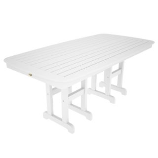 Trex Outdoor Furniture Yacht Club 71.5 in x 36.75 in Classic White Plastic Rectangle Patio Dining Table
