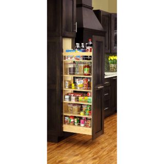 Rev A Shelf 11 in W x 1 ft 10 in D x 5 ft 6.88 in H 1 Tier Wood Pull Out Cabinet Basket