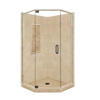 American Bath Factory Panel 86 in H x 42 in W x 48 in L Medium Neo Angle Corner Shower Kit