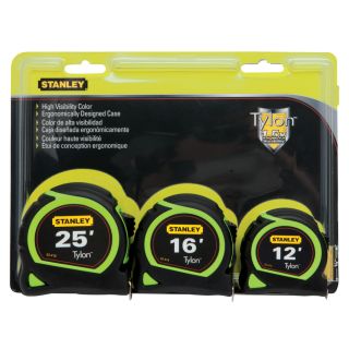 Stanley High Visibility Green 3 Pack Tape Measure Set