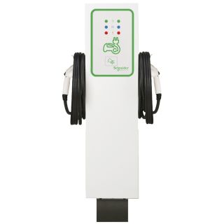 Schneider Electric Evlink Level 2 30 Amp Freestanding Dual Electric Car Charger with RFID
