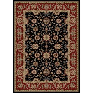 Style Selections Natcher 5 ft 3 in x 7 ft 6 in Rectangular Black Floral Area Rug
