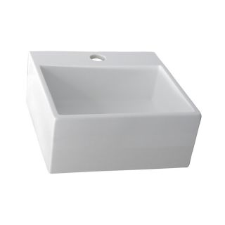 Barclay White Fire Clay Above Counter Square Bathroom Sink