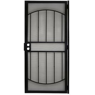 Gatehouse Gibraltar Black Steel Security Door (Common 80 in x 36 in; Actual 81 in x 39 in)