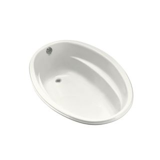 KOHLER Proflex 60 in L x 40 in W x 17.63 in H White Acrylic Oval Drop In Bathtub with Reversible Drain
