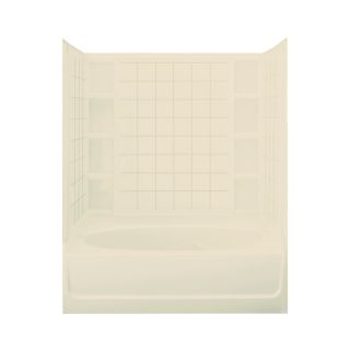 Sterling Ensemble AFD 74.25 in H x 60 in W x 36 in L Almond Polystyrene Wall 4 Piece Alcove Shower Kit with Bathtub